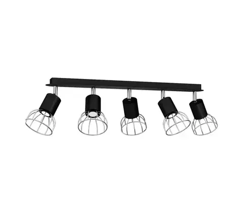 Svietidlá  Bodové svietidlo DANTE 5xGU10/25W/230V čierna/lesklý chróm MLP7358