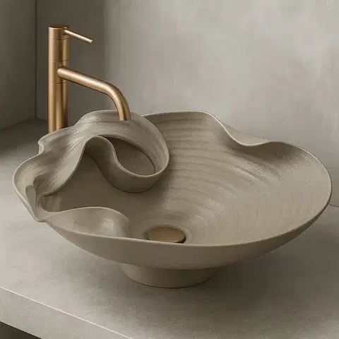 Umývadlá REA - Keramické umývadlo na dosku HM-12 Handmade ART REA-U6328