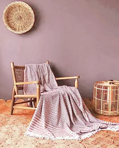 Deky Tkaná bavlnená deka exclusive Lara Hnedá 150x200cm TiaHome