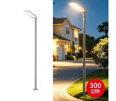 Záhradné lampy BRILAGI-LED Vonkajšia lampa so stĺpom a 3 m káblom URBANLIGHT LED/200W/230V sivá IP65 BG4773+BG3820