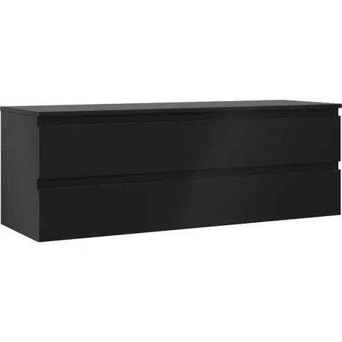 Kúpeľňový nábytok MEXEN/S - Orio kúpeľňová skrinka pod umývadlo 140 cm s doskou, 2 zásuvky, čierna mat 91A10-14047-2-BFFC71