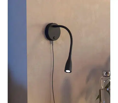 Svietidlá Eglo 901781 - LED flexibilná nástenná lampa s USB OLIVANDINO LED/3,8W/230V čierna 901781