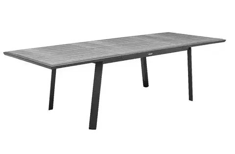 Stolčeky DEOKORK Hliníkový stôl ALORA 170/264x101 cm (šedo-hnedý)