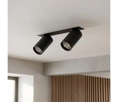 Svietidlá BRILAGI - Podhľadové svietidlo SELE 2xGU10/30W/230V čierne WO-SELE-RD05-BKL-OEM