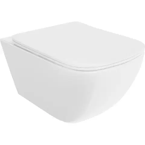 Záchody MEXEN/S - Timo Závesná WC misa Rimless Tornado vrátane sedátka s slow slim, duroplast, biela lesk 30650200T