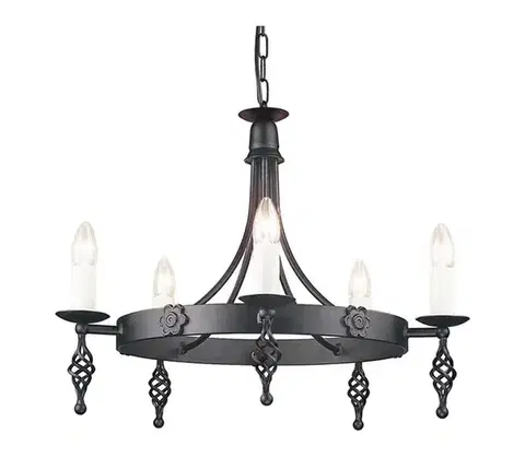 Svietidlá Elstead BY5-BLACK - Luster na reťazi BELFRY 5xE14/60W/230V BY5-BLACK