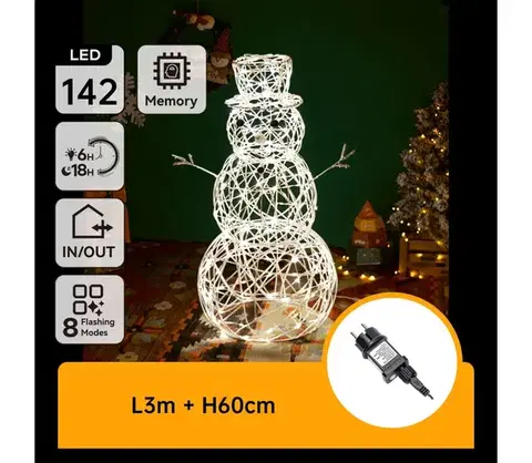 Vianočné dekorácie  B.V. -LED Vonkajšia vianočná dekorácia LED/3,6W/31/230V 2700K 60cm IP44 snehuliak B10303K6H