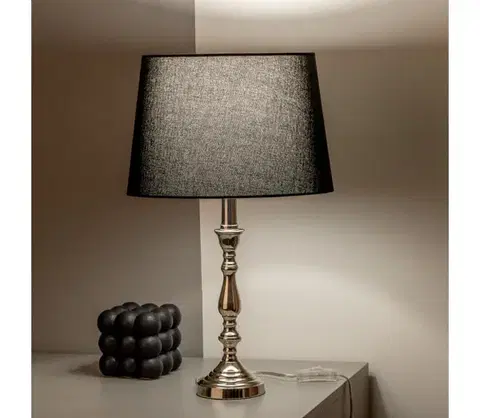 Lampy BRILAGI - Stolná lampa CERIA 1xE27/60W/230V pr. 30 cm lesklý chróm/čierna 1xEG78312+1xEG781038
