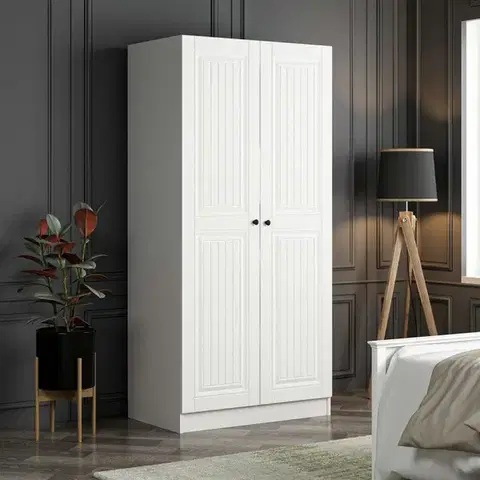 Šatňové skrine Šatníková skriňa Kale Membran White - 190