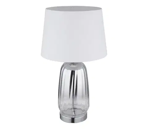Lampy Globo 24142W - Stolová lampa CLASSY 1xE27/40W/230V biela/strieborná 24142W