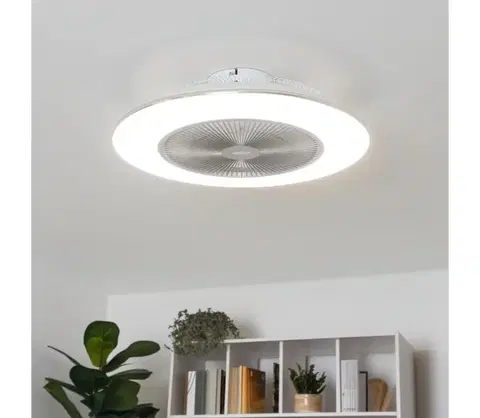 Ventilátory BRILAGI - LED Stmievateľné svietidlo s látorom AURA LED/38W/230V strieborná +DO BG78514