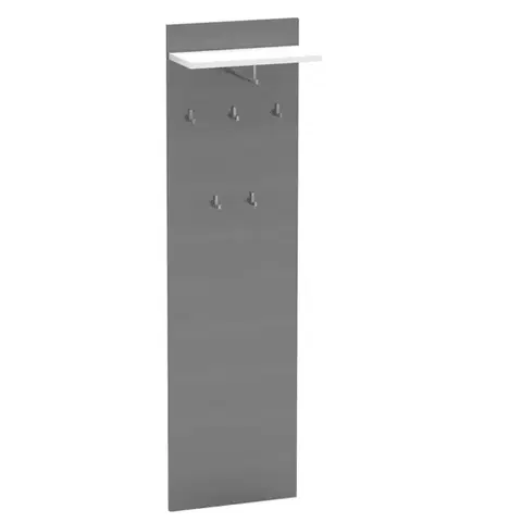 Predsieňové steny KONDELA Rioma New Typ 19 vešiakový panel grafit / biela