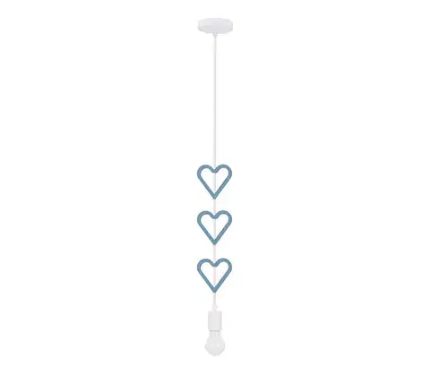 Svietidlá  Detský luster na lanku HETS 1xE27/20W/230V modrá/biela 31-12159