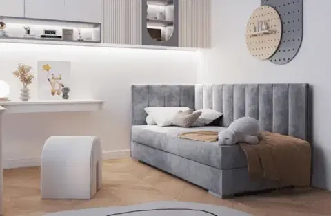 Postele ArtBed Detská posteľ COIMBRA III | sivá 90 x 200 cm Prevedenie: ľavé