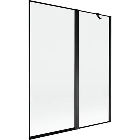 Sprchové dvere MEXEN - MIST vaňová zástena 140x150 cm 6mm f+s, čierna, okraj, pravá 8A9-140-011-70-70-P