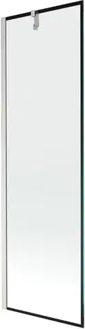 Sprchové dvere MEXEN/S - Next vaňová zástena FIX 60 x 150, čierna vzor, nikel kefovaná 895-060-000-00-70-97