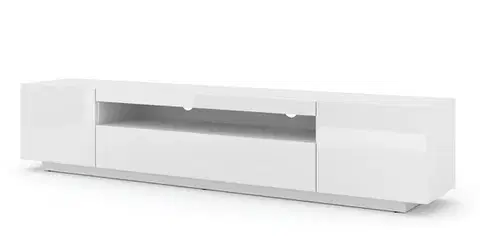 TV stolíky ArtBm TV stolík AURA 200 | biely - biely lesk
