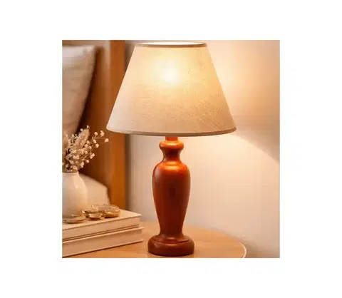 Lampy  Stolná lampa AMFORA 1xE27/60W/230V hnedá/buk LN-1.D/RUS
