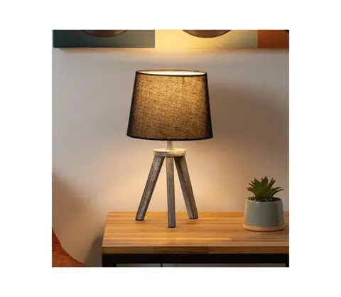 Lampy Atmosphera - Stolná lampa MINI 1xE14/25W/230V borovica/čierna 161510
