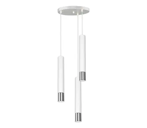 Svietidlá  Luster na lanku NEST 3xGU10/8W/230V biela/lesklý chróm 1055