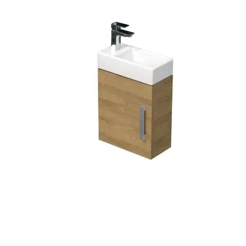 Kúpeľňový nábytok Kúpeľňová skrinka s umývadlom SAT Cube Way 1 40x47,5x20 cm dub Hickory mat CUBE320401DDH CUBE320401DDH