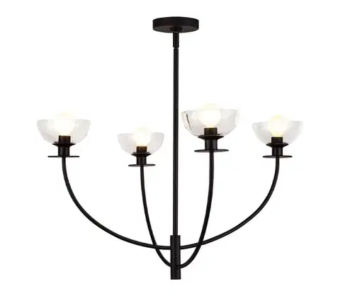 Svietidlá Elstead Alora Mood ALM-SYLVIA4-BK-CL - Luster na tyči SYLVIA 4xE14/40W/230V čierna ALM-SYLVIA4-BK-CL
