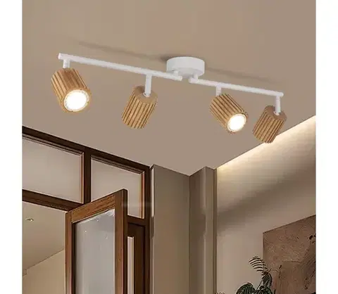 Svietidlá BRILAGI - Bodové svietidlo MODERN WOOD 4xGU10/8W/230V drevo/biela BRI384