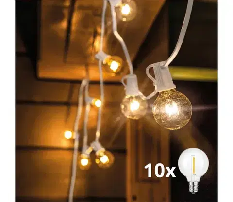 LED osvetlenie Brilagi - LED vonkajšia dekoratívna GIRLANDA 10xE12 8 m biela IP44 teplá biela WO794-1-W-OEM3