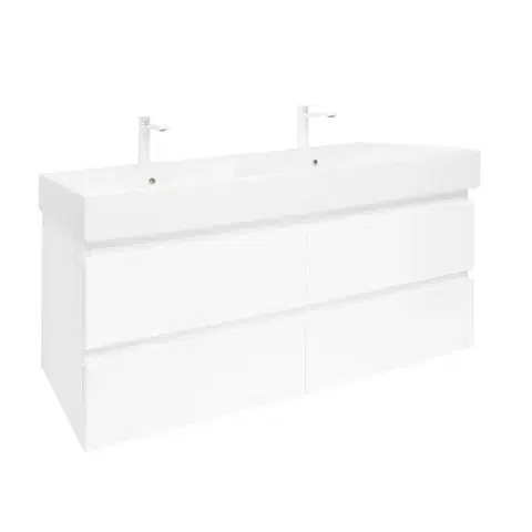 Kúpeľňový nábytok Kúpeľňová skrinka s umývadlom SAT B-Way 119x50x45 cm biela lesk BWAY2120WU2BB BWAY2120WU2BB