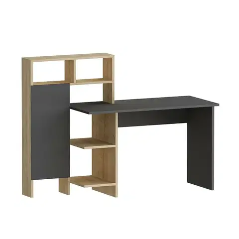 Konferenčné stolíky Pracovný stôl Bugra Anthracite and Oak