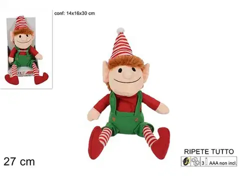 Vianočné dekorácie MAKRO - Škriatok vianočný ELF 27cm