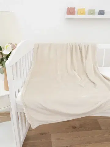 Deky MKLozkoviny.sk Detská deka do postieľky mikroplyš Exclusive 80 × 100 cm – Laura prírodná