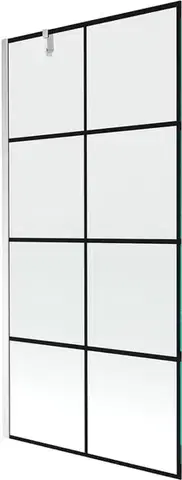 Sprchové dvere MEXEN/S - Next vaňová zástena FIX 90x150, čierny dekor, chróm 895-090-000-00-77-01
