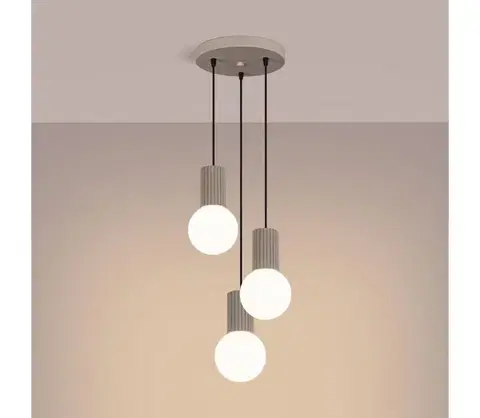 Svietidlá  SL.1745 - Luster na lanku HALO 3xG9/8W/230V pr. 25 cm béžová SL.1745