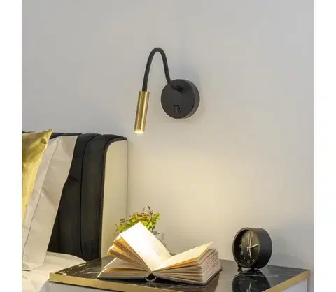 Svietidlá BRILAGI - LED Flexibilná nástenná lampa MAYA LED/3W/230V 4000K čierna/zlatá BRI080
