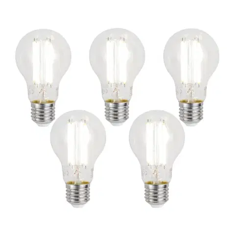 LED osvetlenie Sada 5 inteligentných stmievateľných LED žiaroviek E27 A60 číra 7W 806 lm 2700-6500K Zigbee