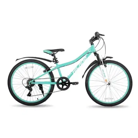 Bicykle Juniorský horský bicykel Hiland Climber 24" • 140-160 cm tyrkysová - 12,5" (140-160 cm)