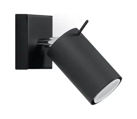Svietidlá  SL.0091 - Nástenné bodové svietidlo RING 1xGU10/10W/230V čierna SL.0091