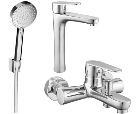 Sprchy a sprchové panely MEXEN/S - Kama R75 Set umývadlové a vaňové batérie s príslušenstvom, chróm 72513R75-00