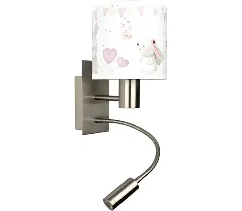 Svietidlá BRILAGI - LED flexibilná lampa BOBO 1xE27/25W/230V + LED/3W matný chróm/krémová/zajačiky BG1556+BG5589
