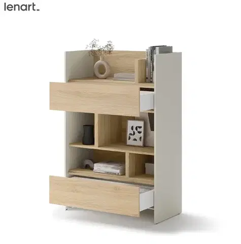 Nábytok Dig-net nábytok Regál Lenart BED CONCEPT BC-26 | kašmír / dub nagano