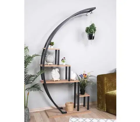 Stojany na kvetiny  Stojan na kvetiny GARDEN 180x85 cm hnedá/čierna 835PUQ5015