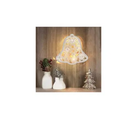 Vianočné dekorácie  1V296 - LED vianočná dekorácia 9xLED/2xAA, teplá biela, zvonček 1V296