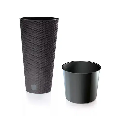 Kvetináče a truhlíky NABBI DRTUS400 vysoký plastový kvetináč 40 cm hnedá