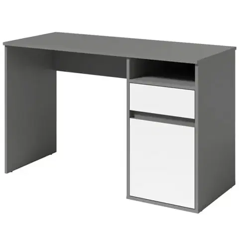 Moderné kancelárske stoly Písací stôl Billa 1d1sz 60 Nfsc B Grafit/Biela