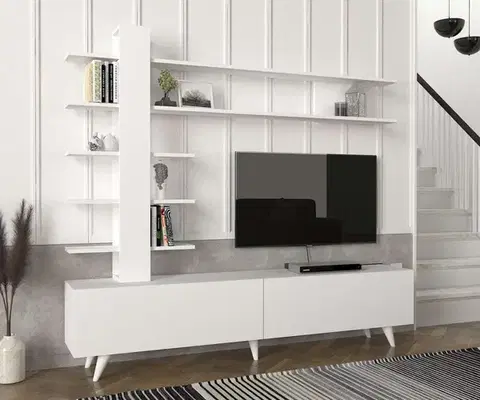 TV stolíky ALENA škandinávska televízny stolík, biela