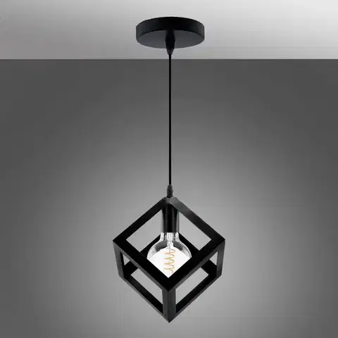 Moderné lampy do obývačky Luster KOSTKA BLACK LW1