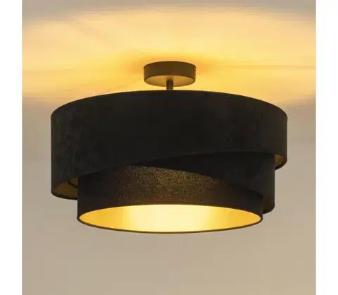 Svietidlá  - Prisadený luster KOBO 1xE27/15W/230V pr. 45 cm čierna 605434