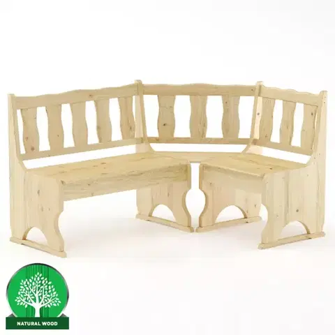 Borovicové rohové sedačky Rohová lavica borovica NR103-150x86x120 surová