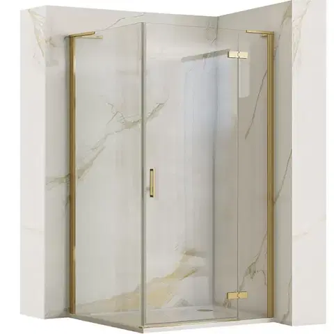 Sprchovacie kúty REA/S - Sprchová kabína Hugo 100x90 Gold Brush Dvere: 100 Stena: 90 KPL-K8416